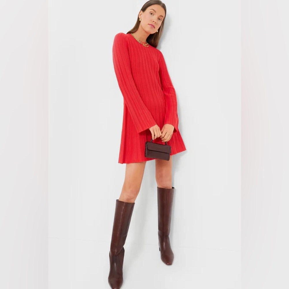 Pomander‎ Place Red Adi Knit Bell Sleeve Dress-Women’s